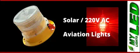 RED LED Solar and 220V AC Aviation lights